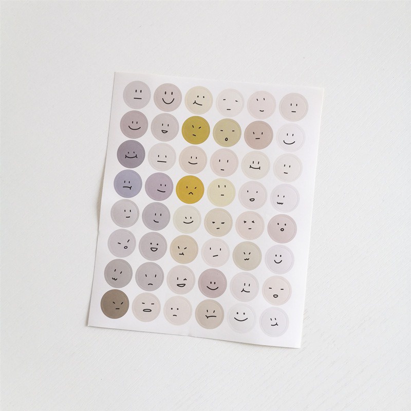 Nhãn dán Sticker hình mặt cười dễ thương để trang trí bảng kế hoạch sổ tay trường học đa dụng