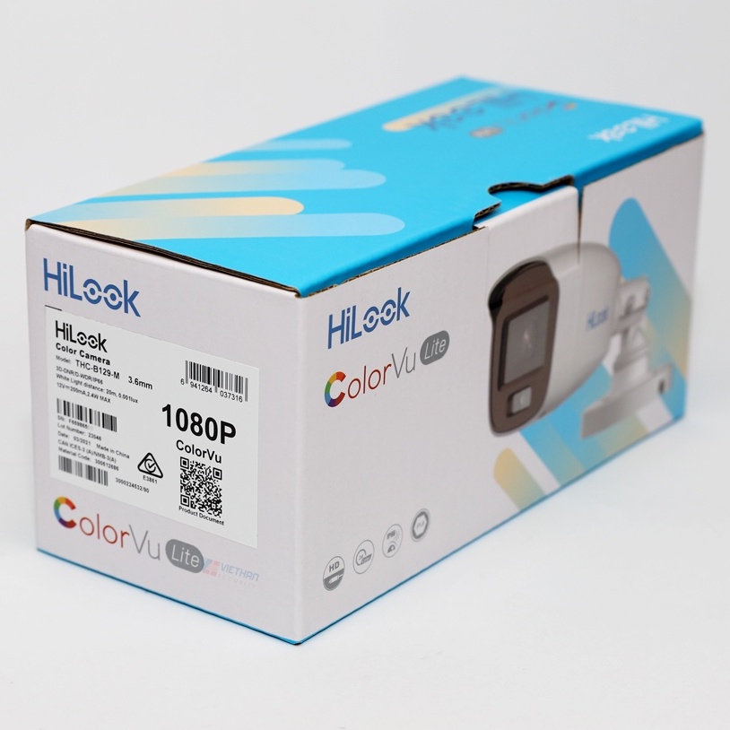 Camera HD-TVI COLORVU 2.0 Megapixel HILOOK THC-B129-M - Hàng chính hãng