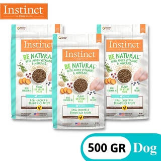 [Mã INCU20 giảm 20K đơn 150K] Combo 3 Thức Ăn Cho Chó Con Instinct Be Natural For Puppy Túi 500g-Thịt Gà Và Gạo Lức
