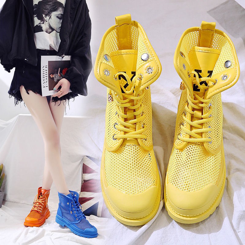 Hollow Martin boots net shoes short women s mesh breathable two-wear sandals trend