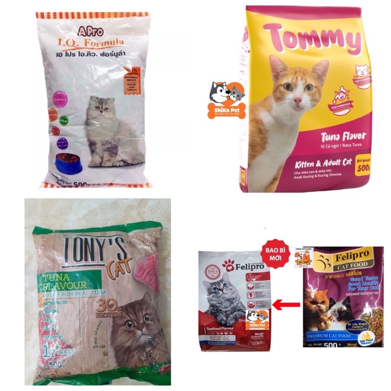Thức Ăn Hạt Cho Mèo Mix Nhiều Loại Túi 1kg