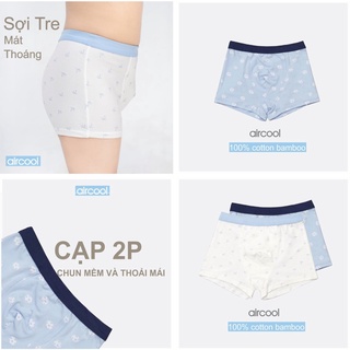 Set 2 quần chip đùi bé trai AIRCOOL dạng đùi vải sợi tre mềm mịn, thoáng mát hoạ tiết cute