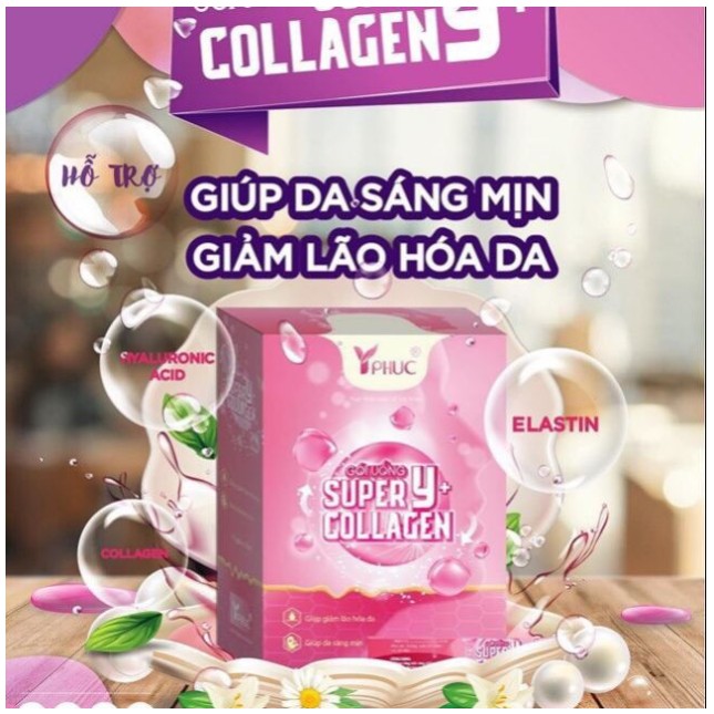 Gói uống Collagen super Y+, giúp dưỡng ẩm da, săn chắc, ngăn ngừa chảy xệ. Giúp da luôn căng mọng, mịn màng, (colagen)