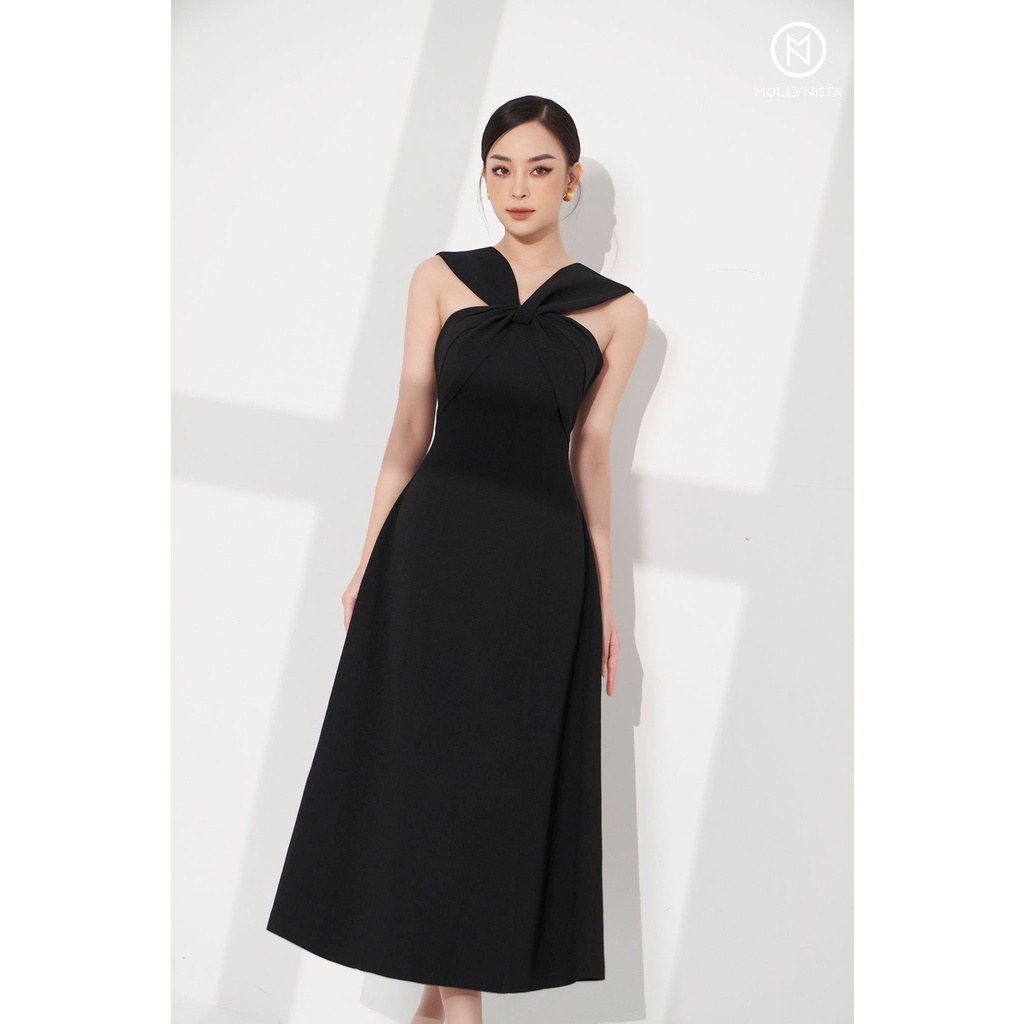 MOLLYNISTA - Đầm Leona vặn chéo vai quyến rũ nữ tính thiết kế cao cấp đi chơi đi tiệc gợi cảm
