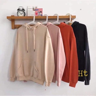 Áo hoodie nỉ trơn baisic HT12, Áo nỉ Unisex cá tính cho nam và nữ, chất đẹp không xù, mặc ở nhà và mặc đi chơi - LEEDA