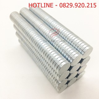 nam châm viên kích thước phi 15mm dày 3mm mạ kẽm