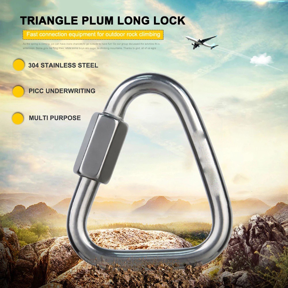 Móc khóa leo núi hình tam giác bằng thép không gỉ 304