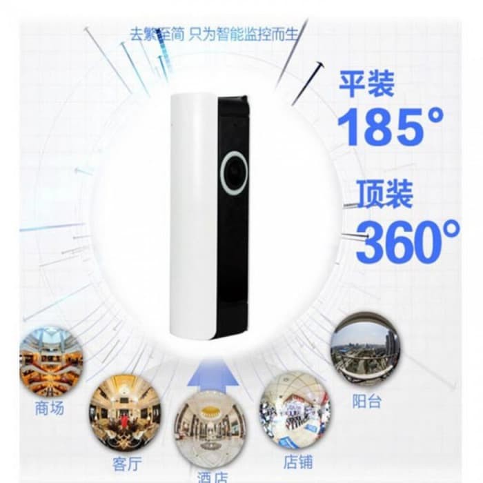 Camera Ip Wifi Không Dây Panoramic Xoay 360 Độ 720p