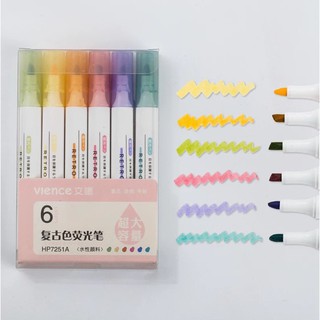 Bộ Bút Dạ Highlighter 6 Cây Màu Retro