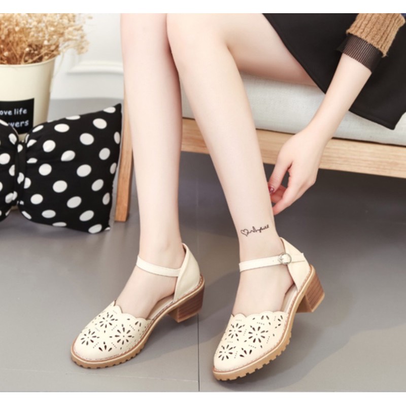 Sandal phong cách Nhật mùa hè ulzzang vintage kiểu retro giày dép nữ oxford cao gót sinh viên du lịch lenvintage