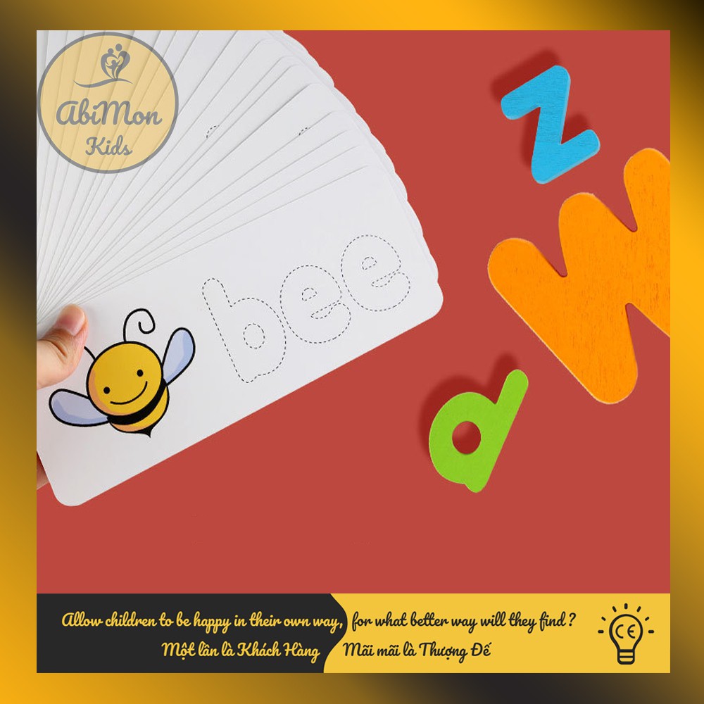 🌻 Spelling Game - Bộ Ghép Chữ Tiếng Anh Cho Bé ☘️ Montessori cao cấp ✨ (Đồ chơi Gỗ - Giáo Dục - An toàn - Thông minh)