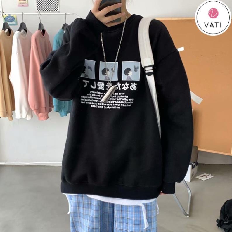 Áo sweater, áo nỉ cổ tròn in hình cậu bé nhật bổn dáng iu phong cách ulzzang | BigBuy360 - bigbuy360.vn