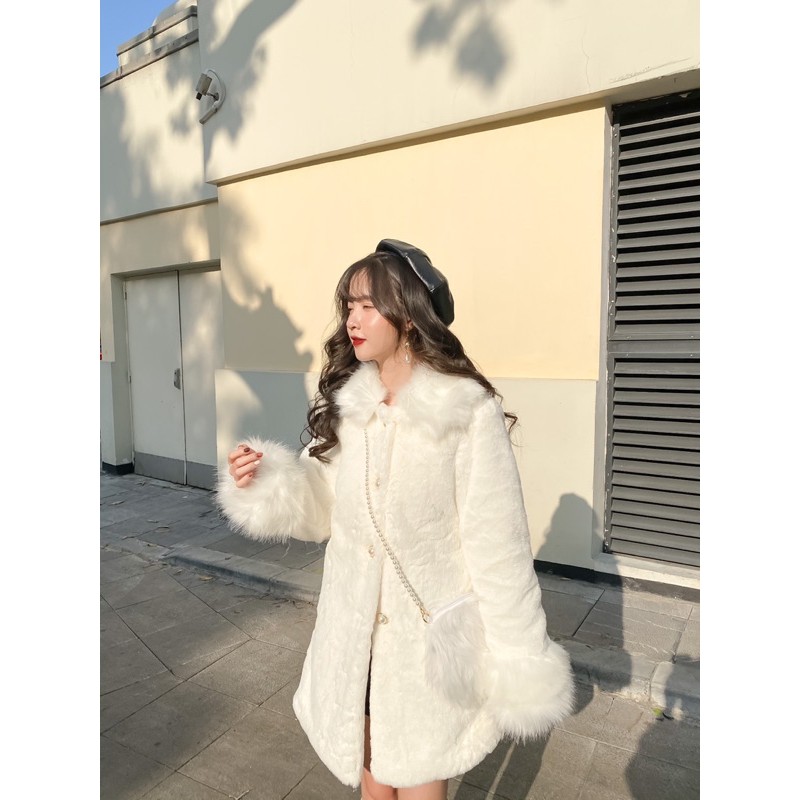 Khoác lông cổ lông cao cấp ulzzang Jna Official