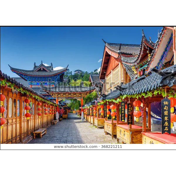 Tranh lụa 3d Hồng Kông Phố Cổ Kích Thước 1,5m x 2m HKPC01