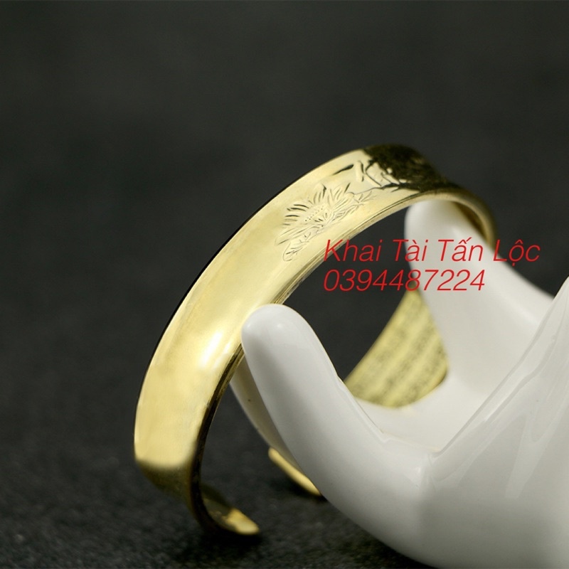 VÒNG TAY HOA SEN CHỮ PHẬT KHẮC BÁT NHẠC TÂM KINH BẰNG ĐỒNG