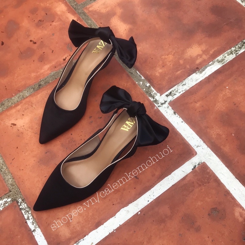 Giày sandal slingback ZARA nơ 2 kiểu