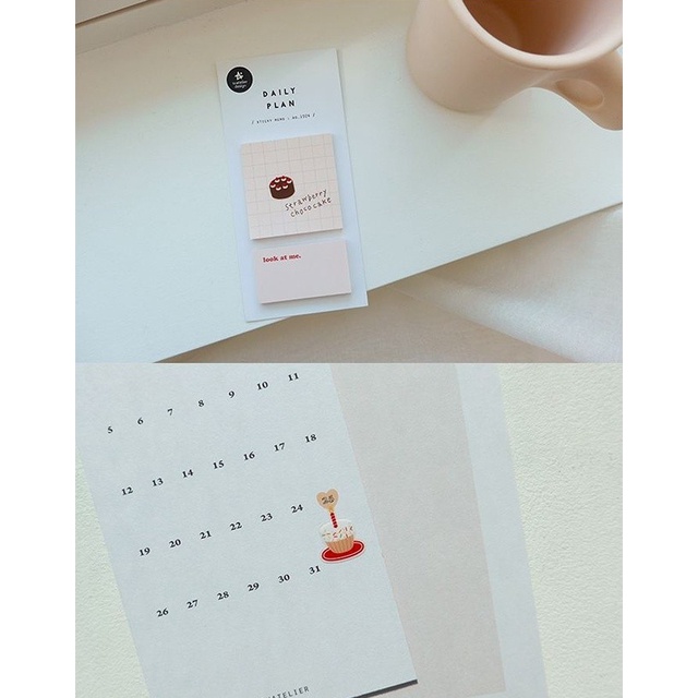 Peach 1Pcs Suatelier Korean sticker 1113 cute birthday cake party Journal Scrapbook Decor Sticker