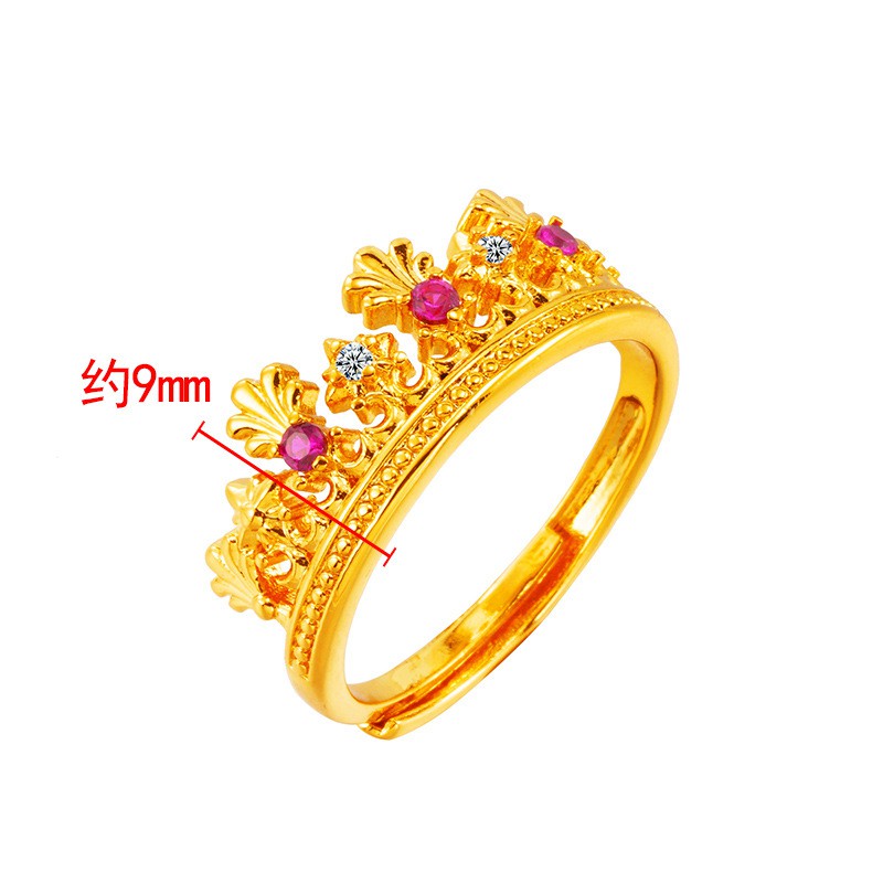 Nhẫn Mạ Vàng 18k Hình Vương Miện Đính Đá Sang Trọng