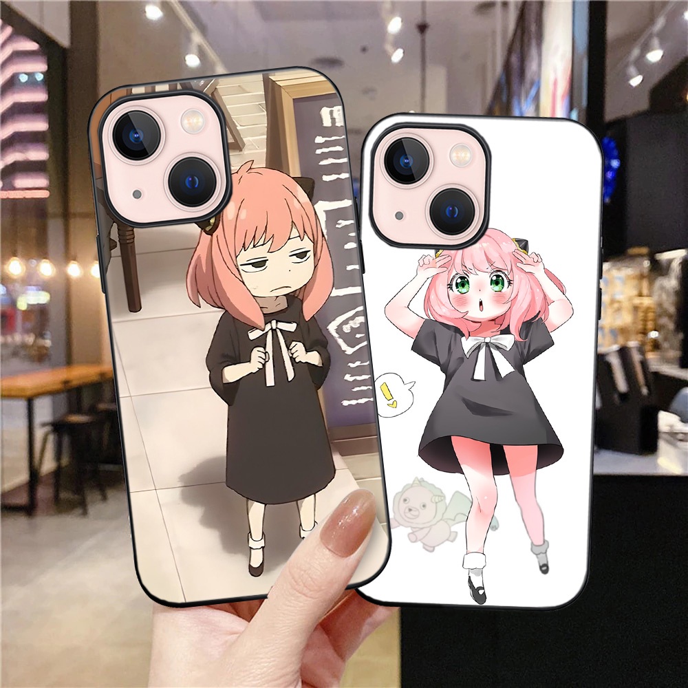 Ốp Điện Thoại Mềm Màu Đen Họa Tiết Nhân Vật Hoạt Hình Spy×Family Cho Iphone 11 12 13 Pro Max Iphone X XS 7 8 SE 2020