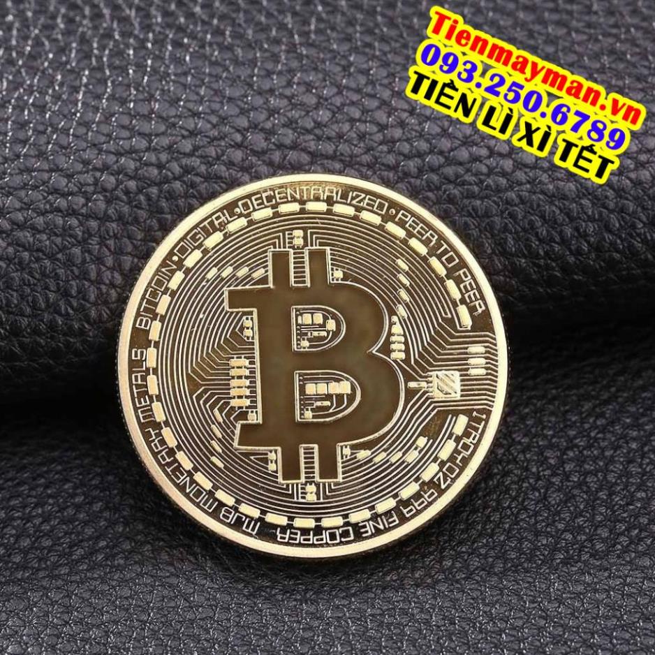 Đồng Xu Bitcoin Mạ Vàng 24K