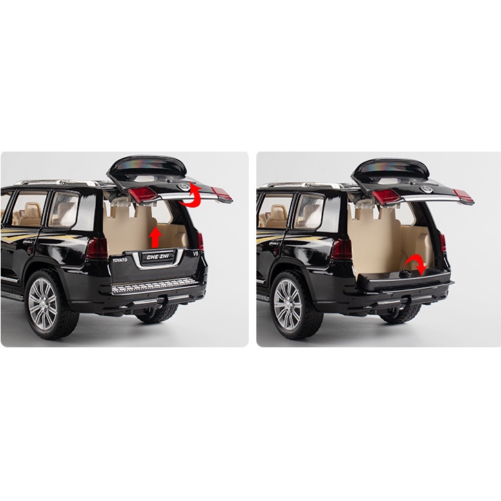 Mô hình xe Toyota Land Cruiser PRADO 1:24 hãng CHEZHI kim loại ô tô đồ chơi trưng bày oto rc trẻ em mini vỏ sắt quà tặng