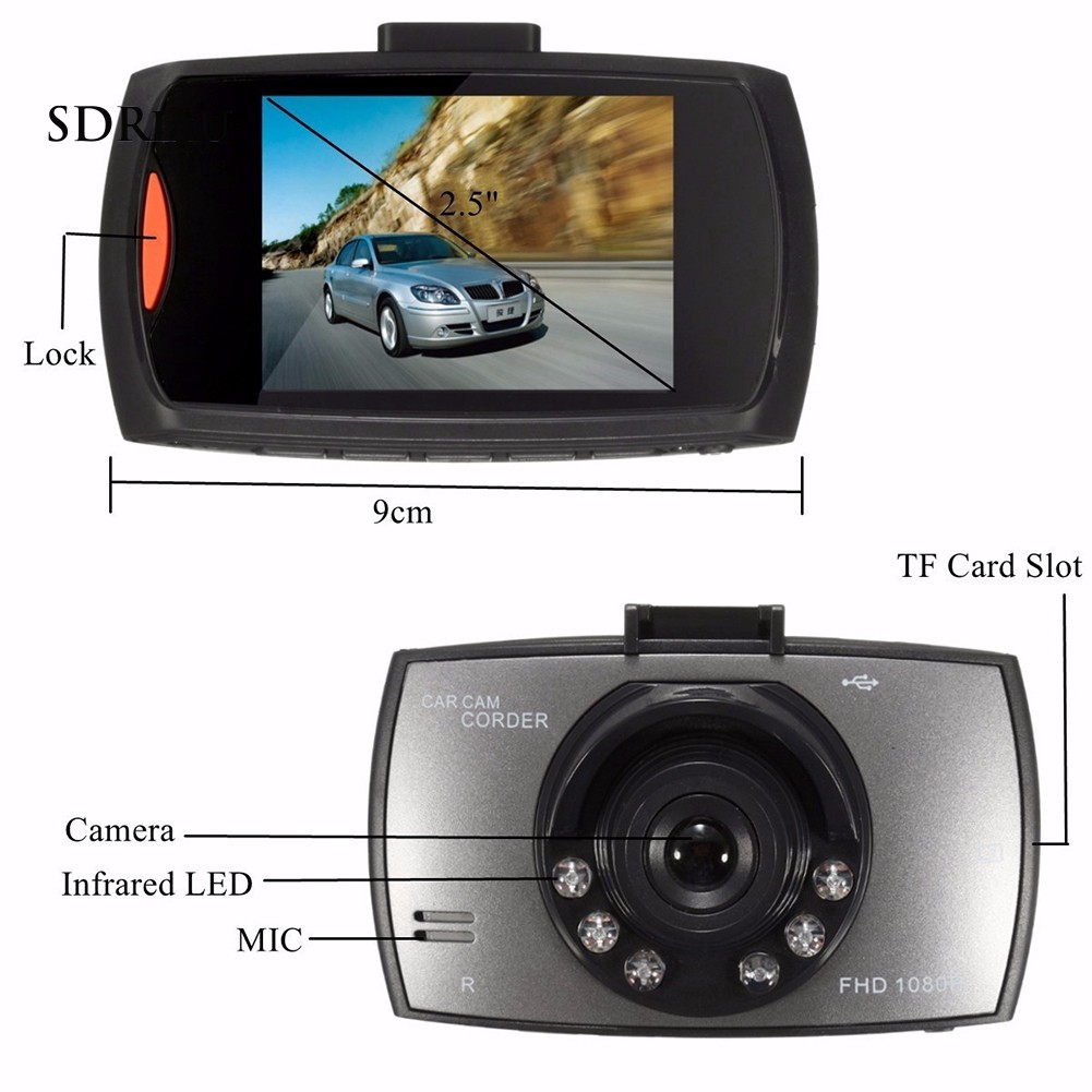 Camera hành trình DVR LCD 2.5&quot; độ phân giải 1080P có cảm biến G và tầm nhìn ban đêm chất lượng cao