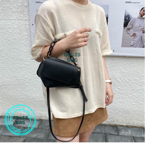 Túi đeo chéo quai xích hình ngũ giác thời trang Hàn Quốc