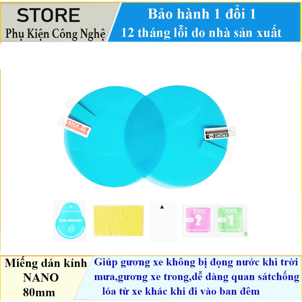 Miếng dán kính NANO 80mm chống nước gương Ôtô xe máy