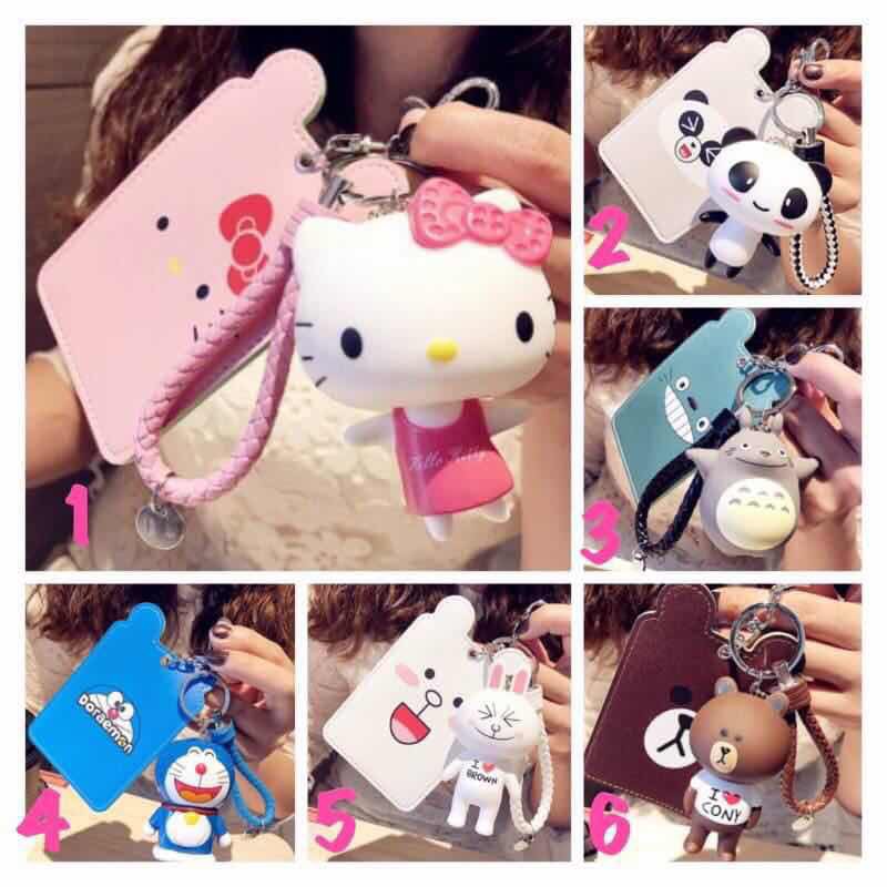 Phiên Bản Hàn Quốc Đa Dạng Họa Tiết Hoạt Hình Dễ Thương PVC Cao Su Mềm Sinh Viên Kitty EasyCard Giá Đỡ Thẻ Xe Buýt Làm Việc ID IC Đựng Thẻ Chìa Khóa Giá Đỡ Thẻ Thẻ