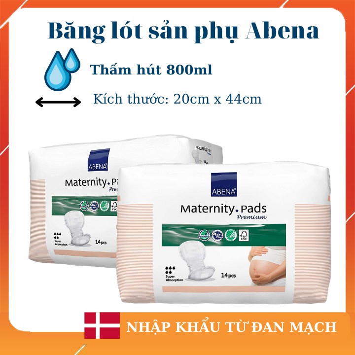 BĂNG LÓT SẢN PHỤ ABENA MATERITY PADS THẤM HÚT 800ML 14 MIẾNG