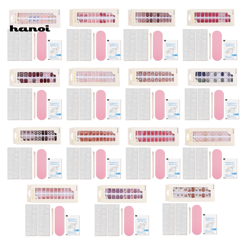 Móng Tay Giả Dáng Dài Siêu Nhẹ Chống Thấm Nước Trang Trí Trái Tim Sang Trọng