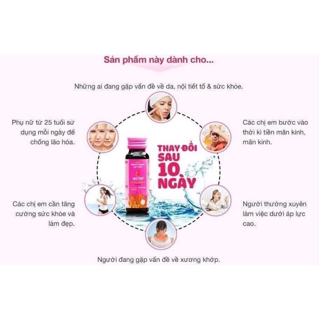 (CHÍNH HÃNG) Combo 02 hộp Đông Trùng Hạ Thảo Hector Collagen (10 chai/ hộp) | BigBuy360 - bigbuy360.vn