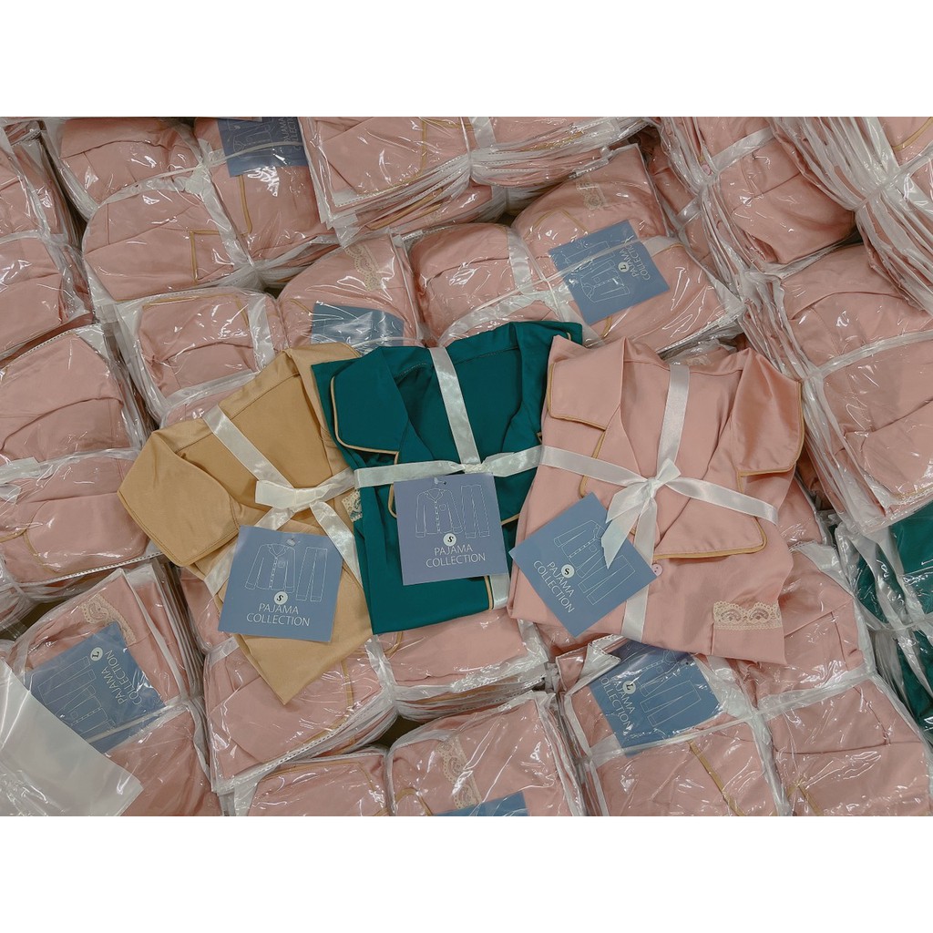 BỘ LỤA PIZAMA CỘC PHỐI REN 3 MÀU NỮ x | BigBuy360 - bigbuy360.vn