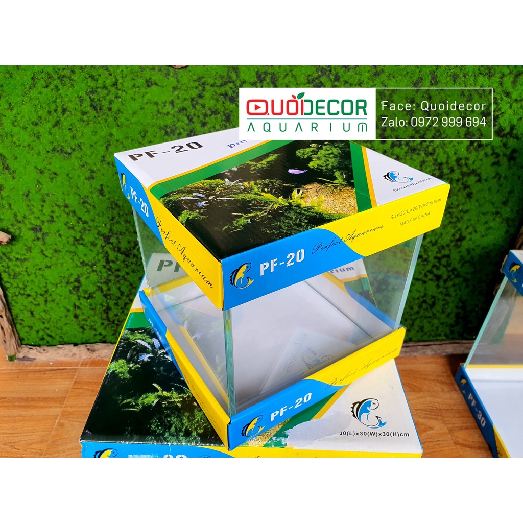 Hồ kính siêu trong nhập khẩu dán giấu keo mài vi tính đa dạng kích thước | hồ cubic | bể kính nuôi cá