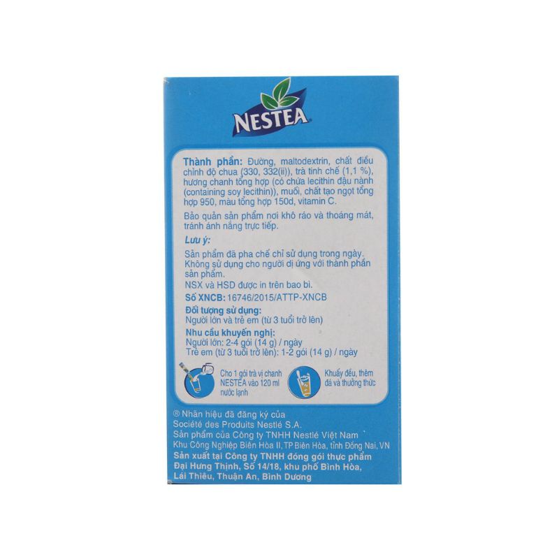 Trà Chanh Nestea Hộp 18 Gói x 14g ( date 2022)