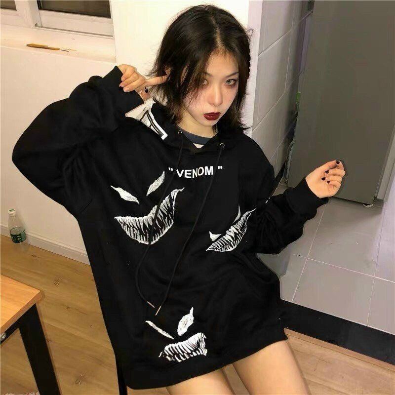 Áo khoác hoodie unisex hình mặt quỷ cười thời trang cá tính