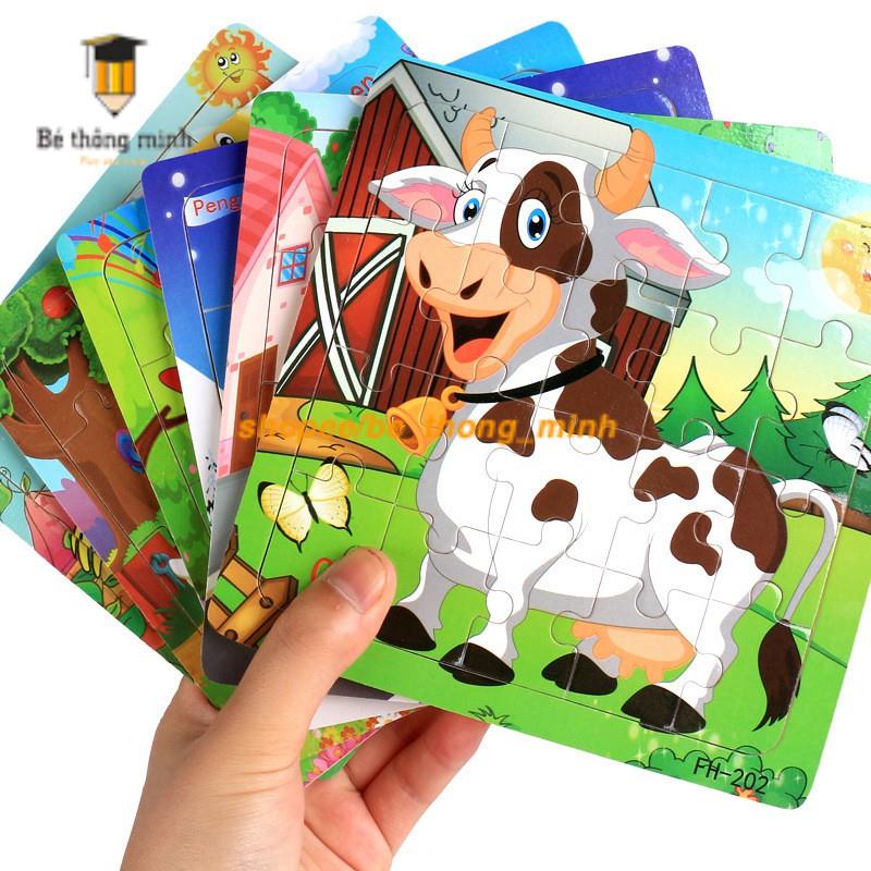 Tranh ghép hình gỗ 9 - 16 - 20 mảnh ghép cho bé_ Đồ chơi cho bé bằng gỗ giá rẻ