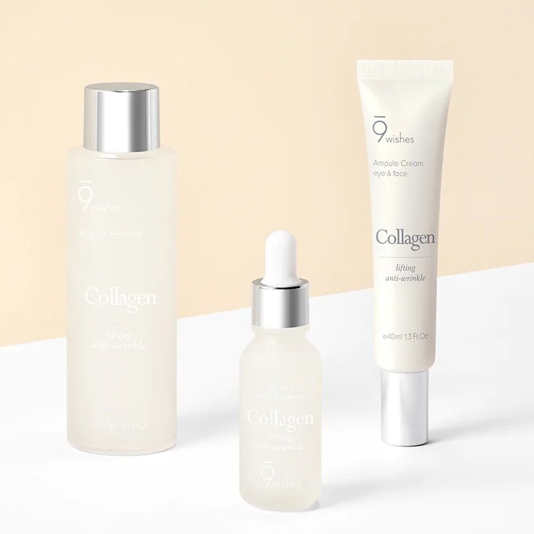 Tinh Chất Cấp Ẩm, Giảm Nếp Nhăn Da 9Wishes Collagen Ampule Essence 150ml