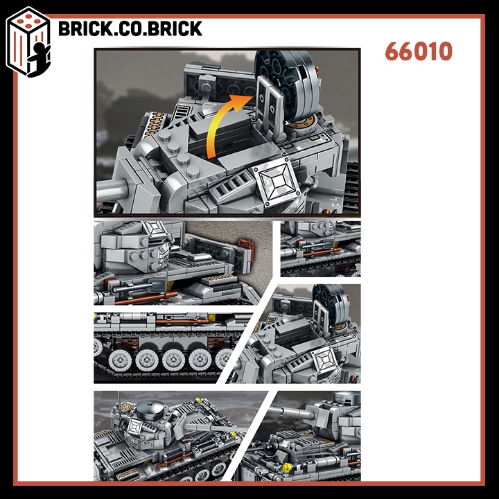 Mô hình Lắp ráp Đồ chơi Xe tăng Quân đội Đức Military Tank Army Thế chiến 66003