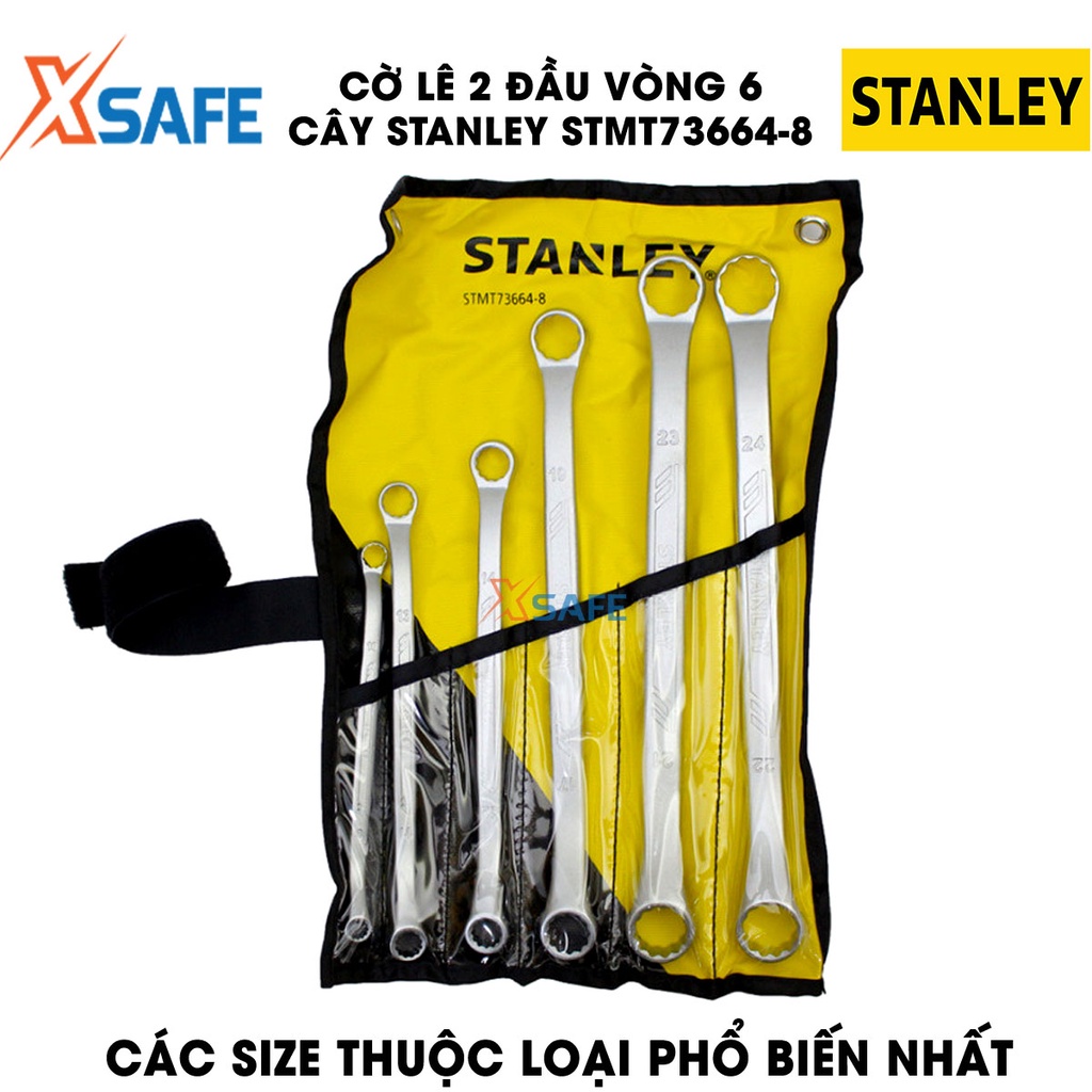 Cờ lê 2 đầu vòng STANLEY STMT73664-8 thép hợp kim cao cấp Bộ 6 cờ lê Stanley size phổ biến, tay cầm thoải mái