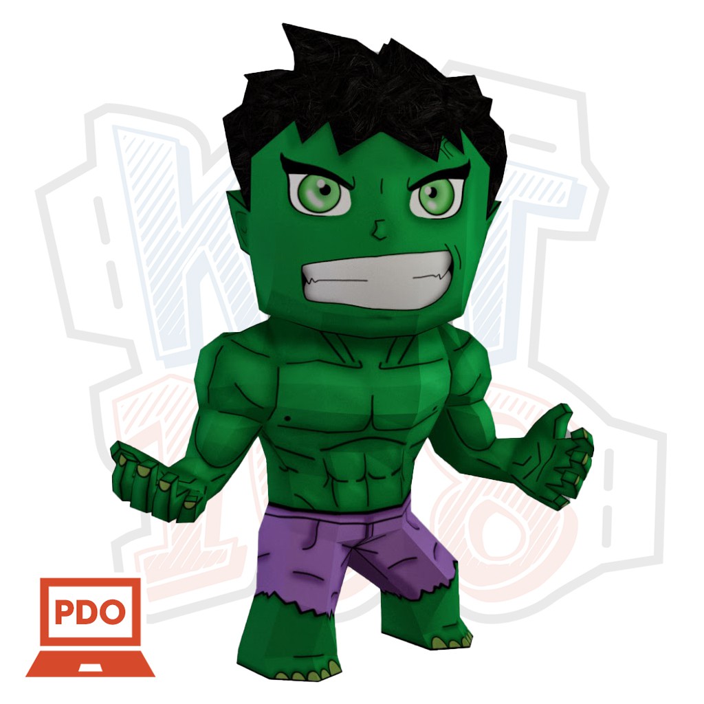 Mô hình giấy Marvel Avengers Chibi Hulk - Avengers