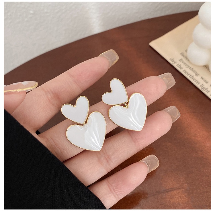 Bông Tai Hình Trái Tim Đôi Thời Trang Hàn Quốc 2022 Cho Nữ