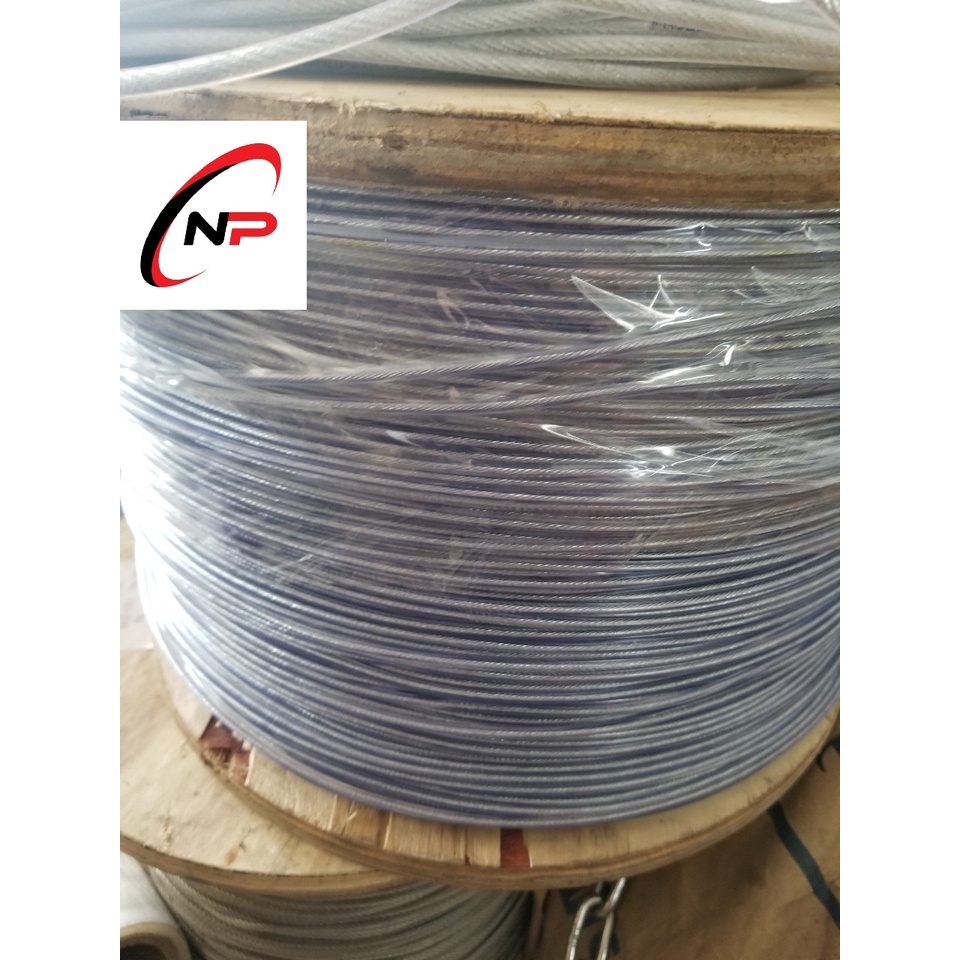 Cáp thép bọc nhựa 3mm làm dây phơi quần áo,trang trí nhà cửa...Size 10 mét 20 mét 30 mét 40 mét 50 mét