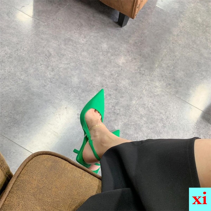 Giày Cao Gót Mũi Nhọn Màu Tím Phong Cách Hàn Quốc Thời Trang Xuân Hè zhuan2022 Mới