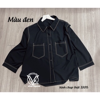 áo sơ mi ulzzang chỉ nổi BIGSIZE 10 màu vymapshopbigsize