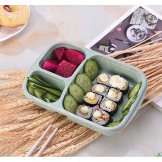 hộp cơm bento nhựa lúa mạch 3 ngăn