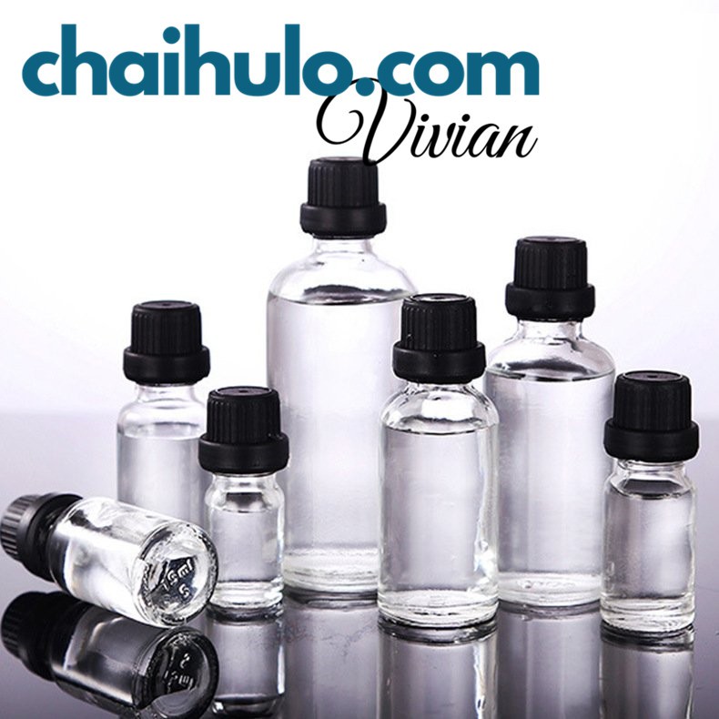 5ML-10ML Lọ Chiết Mỹ Phẩm Serum Mini Chai Lọ Thủy Tinh Đựng Tinh Dầu Màu Nâu, Trong Suốt  Nắp Vặn Đen Nhỏ Giọt