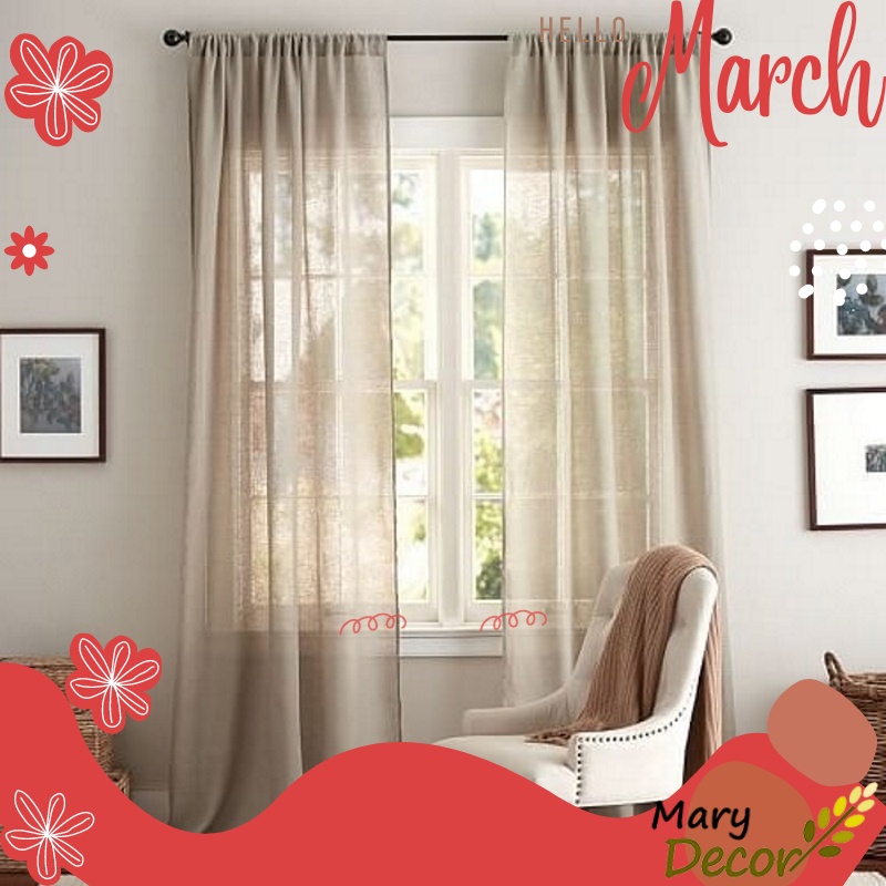 Rèm vải bố mộc trang trí cửa sổ decor homestay farmstay phong cách vintage Mary Decor - (Sỉ inbox)
