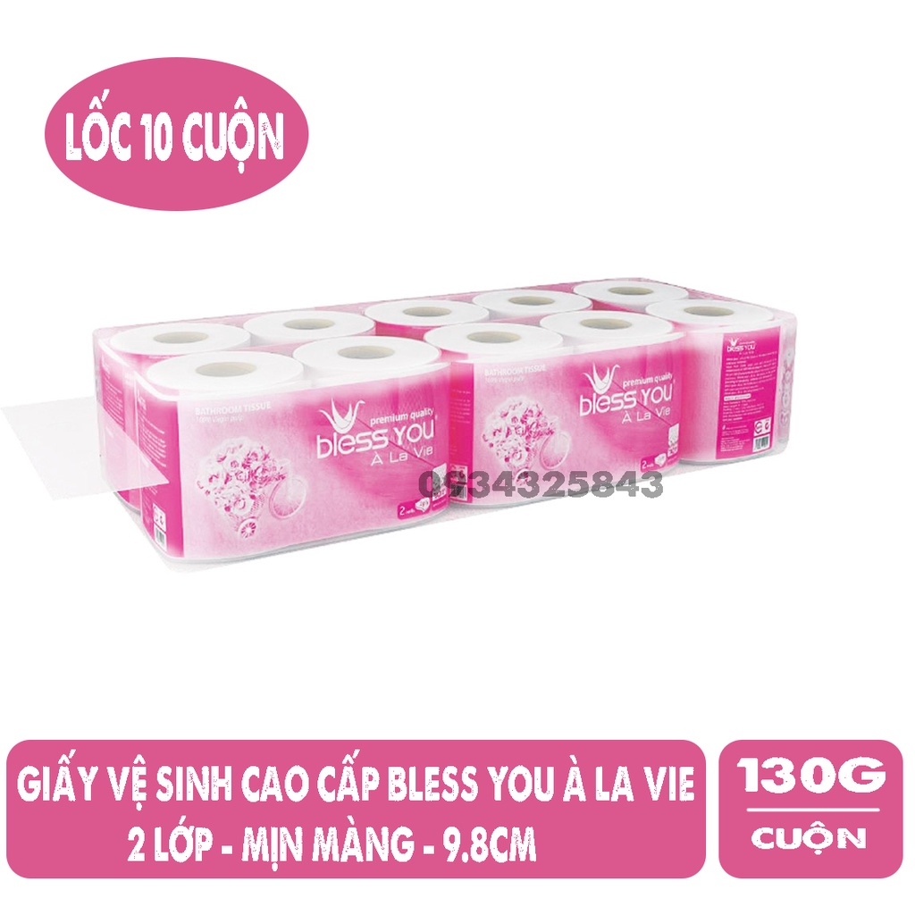 [Giá sỉ] Bành 10 lốc giấy vệ sinh Bless you À La Vie có lõi