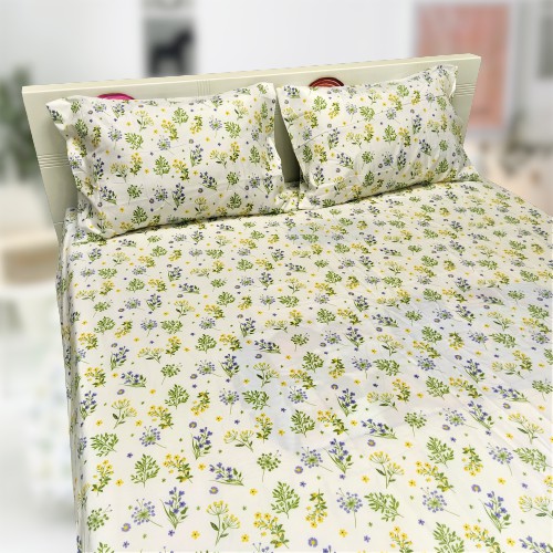 Bộ Chăn Ga Giường Accasa 03-05 Món Cotton Poly Flowers PASTORAL IMPRESSION 550 Sợi Chống Phai Nhăn Xù Lông Malaysia